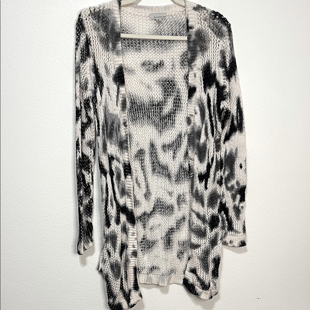 Allison Joy Monochrome Open-Front Cardigan Size Medium PTP 18”-23” GUC